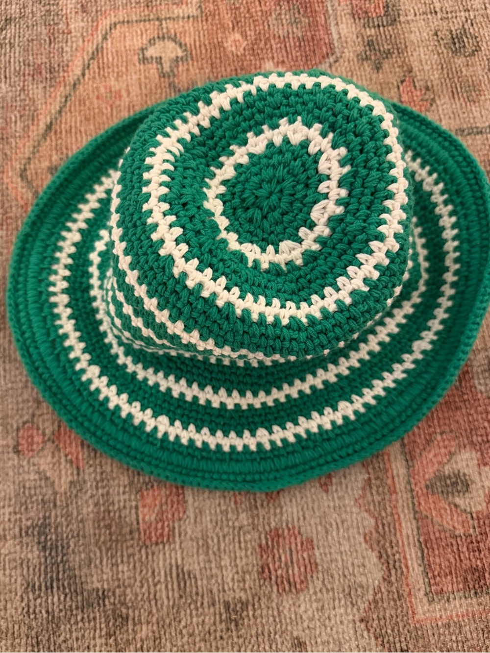 Faithfull the Brand- Anthropologie Green and White Crochet Sunhat